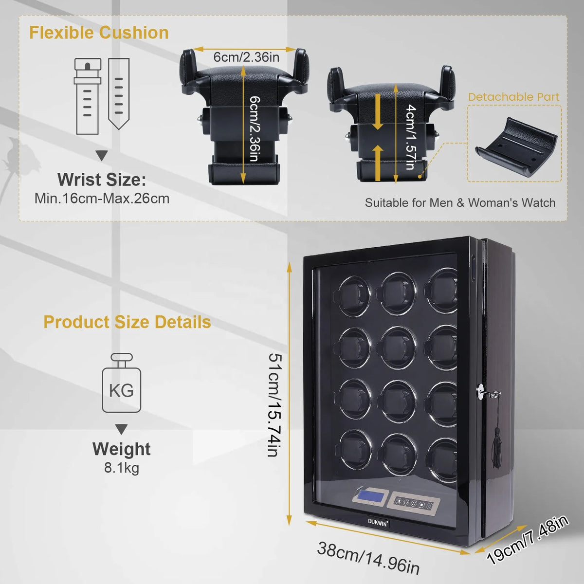 Dimensions Isidore 12 montres