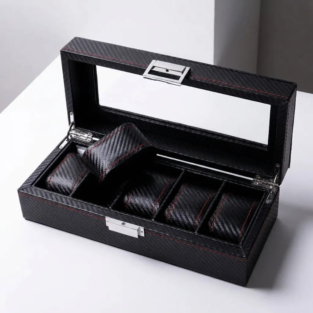 Boîte 5 montres DÉSIRÉ carbone